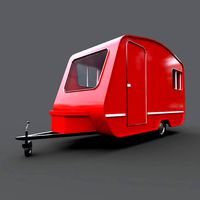 caravan trailer - pbr low-poly