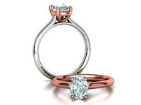 Oval Diamond Engagement Ring Hidden Halo Ring 8x6 Oval stone  | 3D
