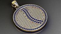 Round diamond studded necklace | 3D