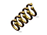 Simple bypass pyramid ends fashion-ring Us sizes 5to9 | 3D