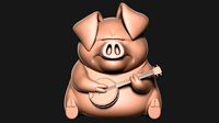 Pig-Banjo Player | 3D