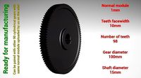 Cylindrical gear - paired - z98 m1 D100 d15 | 3D