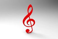 Treble Clef Keychain | 3D