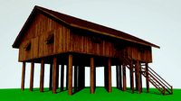 Hut - Dayak Long House | 3D