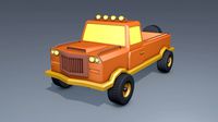low poly safari truck-3d