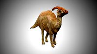 parasaurolophus rigged low poly