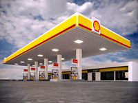 gas station shell - pbr low-poly