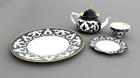 uzbek national teaport and dish