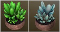 flower with 2 different texture variations