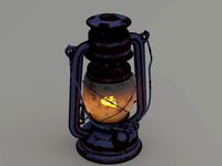 vintage oil lamp blue