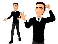 low-poly business elegant man 3d rigged model