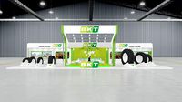 exhibition stand three sides open stall