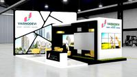 exhibition stand three sides open stall