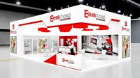 exhibition stand two sides open stall