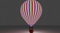low poly hot air balon