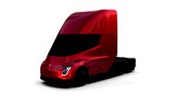 tesla truck with chassis red