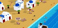 voxel santorini low-poly