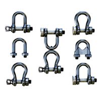 set of different stainless steel shackles low-poly