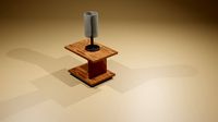 Bedside table with lamp
