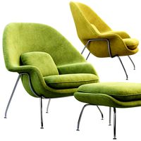 womb chair and ottoman by eero saarinen