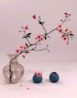 decorative set - vase with sakura