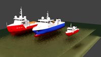 set of schematic vessels 3 pieces