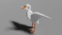 low poly heron