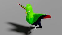 low poly turaco