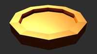 low poly gold coin