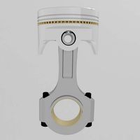 connecting rod-piston with elements