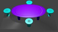 dinner table poly 3D Model