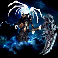 grim reaper death scythe low poly