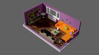 low-poly interior