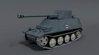 low poly cartoon sdkfz 132 marder ii tank