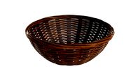 dark brown wicker basket with clipping path 2
