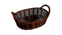 wicker basket with handles dark brown oval