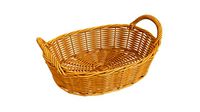 wicker basket with handles medium brown oval