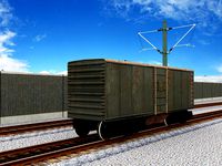 freight wagon lowpoly