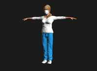 nurse woman-rigged 3d game character