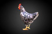 low poly chicken for game