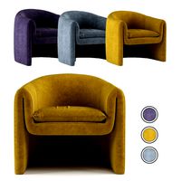 velvet sculptural chair