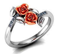 ring rose flower with stones 13