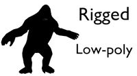 low poly gorilla ape chimpanzee