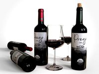 wine bottle and glass