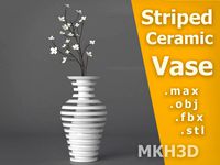 striped ceramic vase