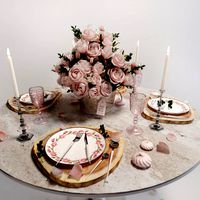 table setting with roses