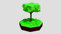 low poly lemon tree