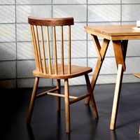 Ethnic Oak Walnut Solid Wood Chair