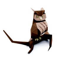 lowpoly owl on branch