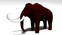 low poly cartoon mammoth